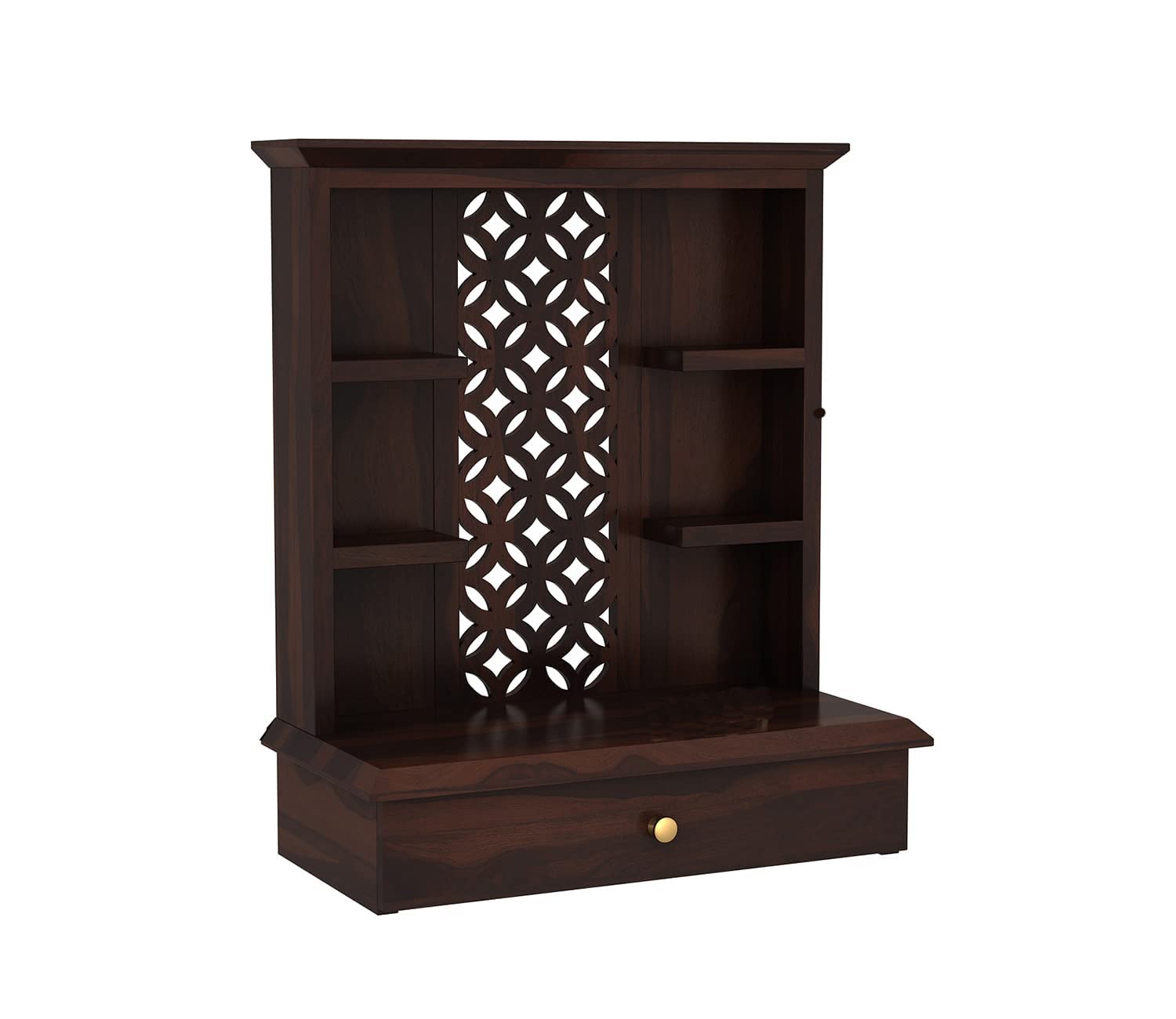 Vanshika Handicrafts Sheesham Wood Pooja Mandir with Cabinet (50x38x71cm) - Image 10