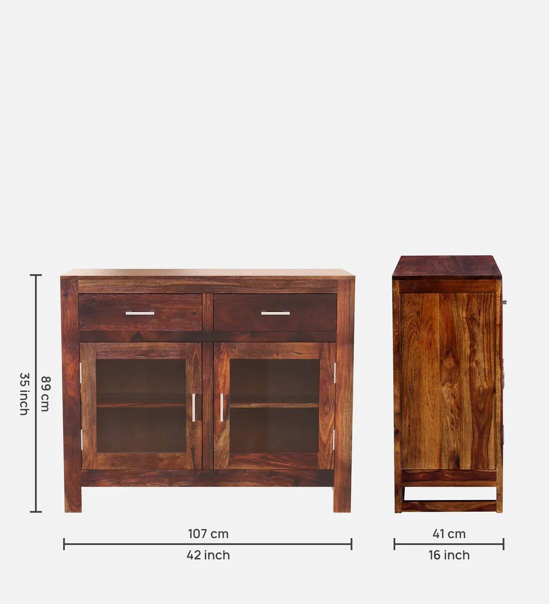 Large Wooden Crockery Cabinet with Drawers - Image 2